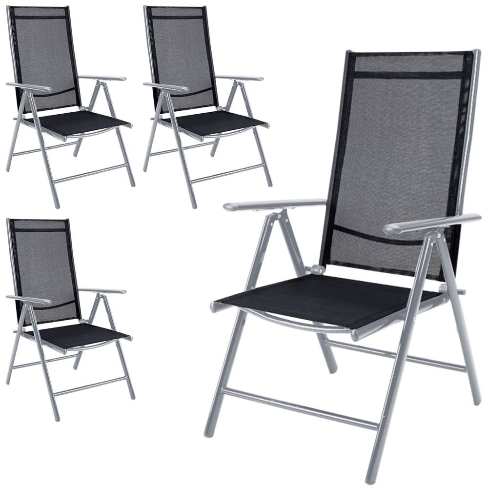 foto del prodotto set 4x sedie bern alluminio con schienale alto argento
