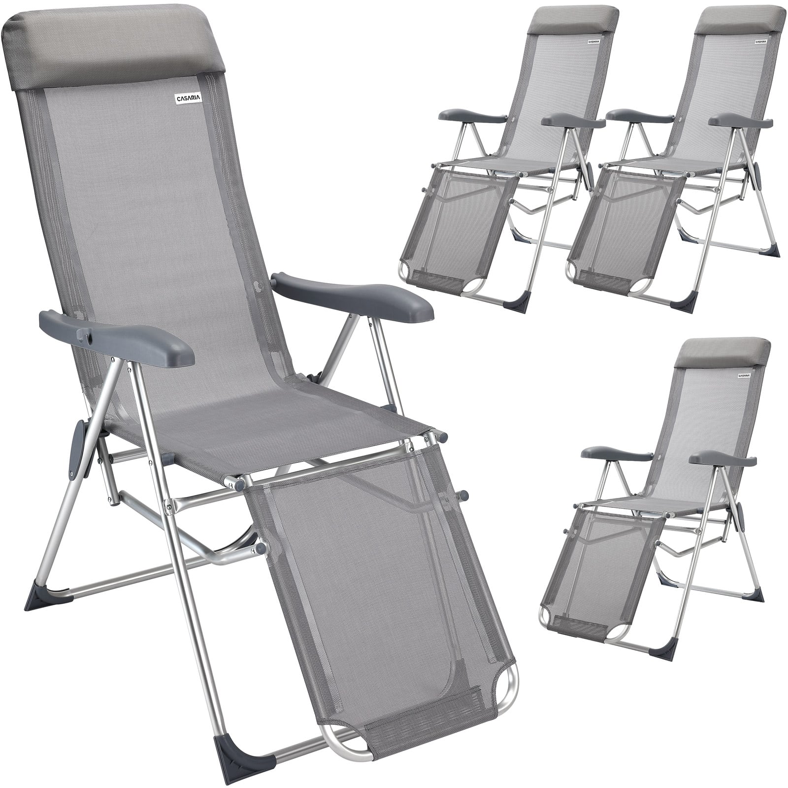 foto del prodotto set 4x sedie da giardino schienale alto alluminio antracite