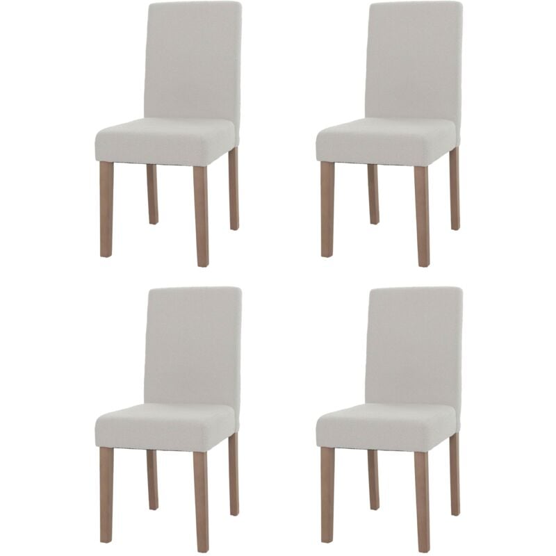 foto del prodotto set 4x sedie littau tessuto boucl soggiorno cucina sala da pranzo 90x42x50cm legno avorio