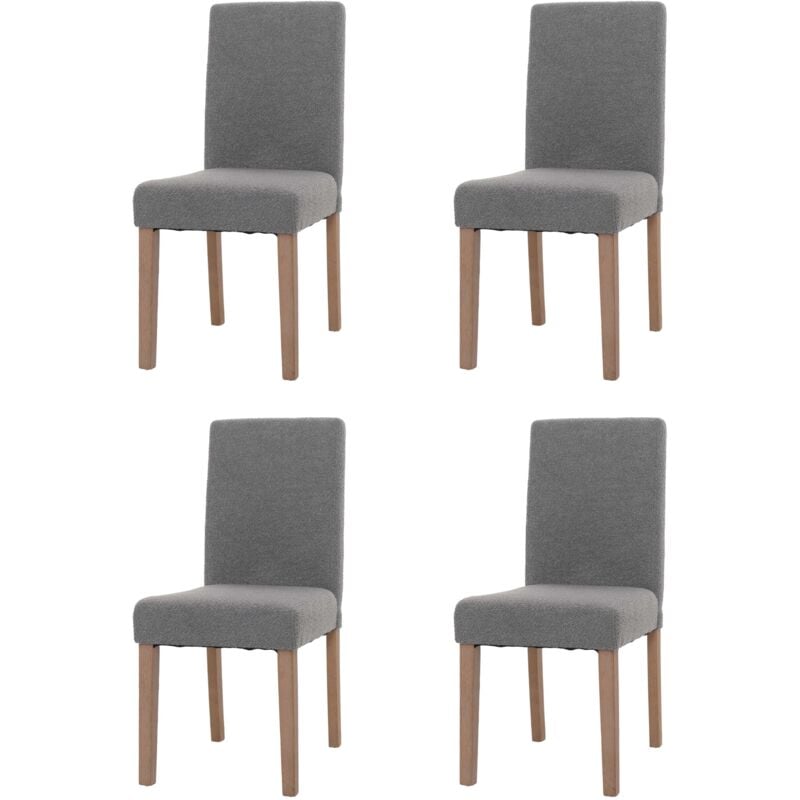 foto del prodotto set 4x sedie littau tessuto bouclè soggiorno cucina sala da pranzo 90x42x50cm legno grigio