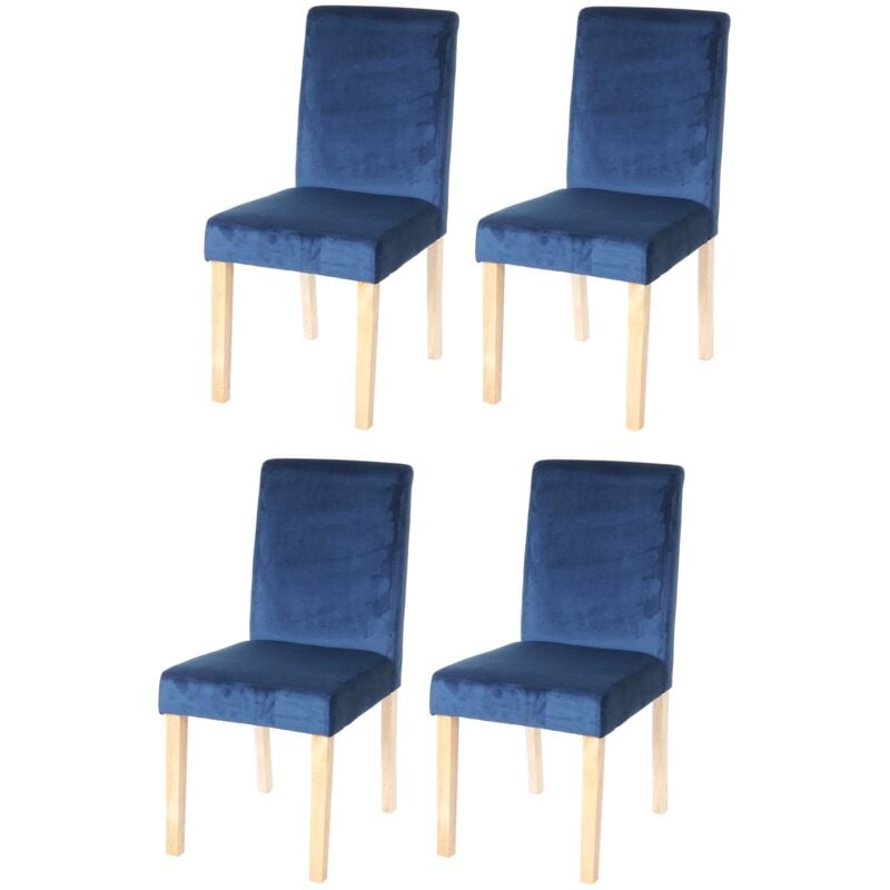 foto del prodotto set 4x sedie littau velluto soggiorno cucina sala da pranzo 43x56x90cm petrolio piedi chiari