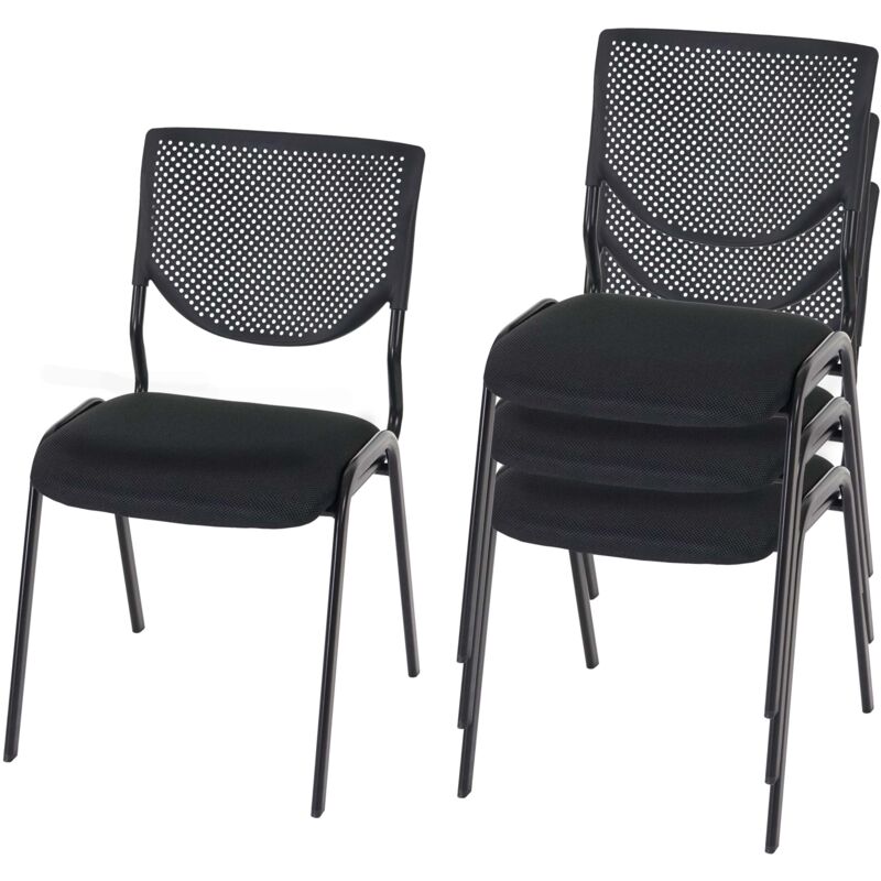 foto del prodotto set 4x sedie ufficio conferenza impilabili t401 tessuto struttura nera colore nero