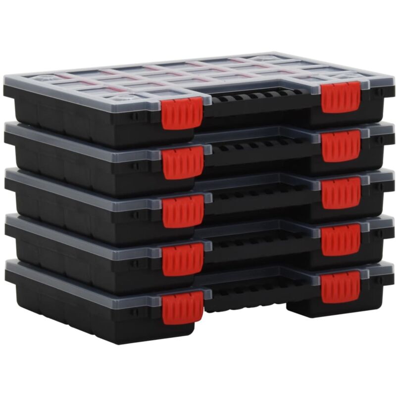 foto del prodotto set 5 cassette con 15 divisori regolabili resistente organizzatore di attrezzi