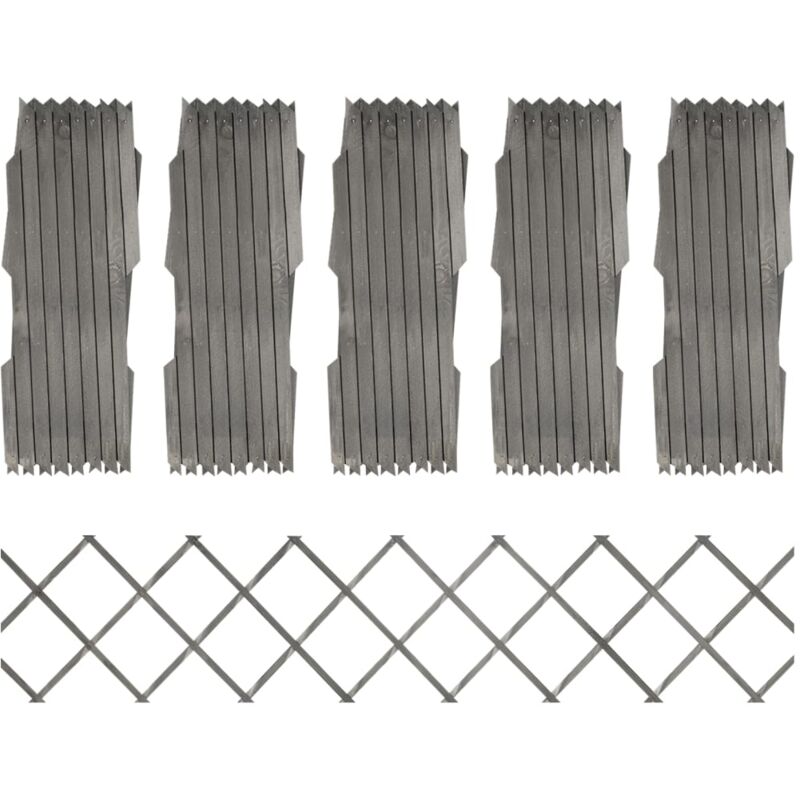 foto del prodotto set 5 confezioni di recinzioni a traliccio per giardino 180x30cm vari colori colore grigio