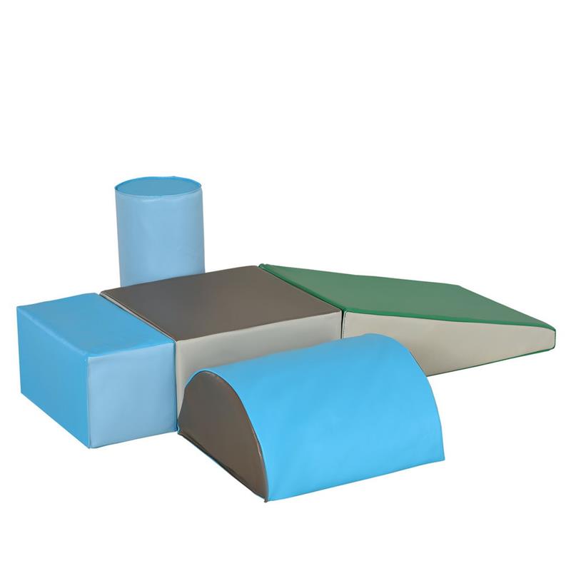 foto del prodotto set 5 costruzioni morbide senza ftalati, gioco per bambini educativo età da 1-3 anni per casa e scuola, multicolore
