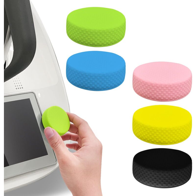 foto del prodotto set 5 cover protettive in silicone per interruttore bimby tm6, accessorio per robot da cucina vorwerk tm6, antipolvere, protezione e decorazione