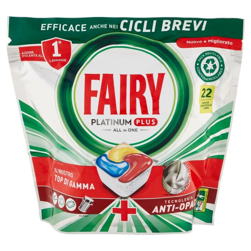 foto del prodotto set 5 fairy platinum plus 22pz all in one al limone