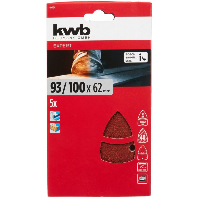 foto del prodotto set 5 fogli abrasivi gr. 40 496104 kwb