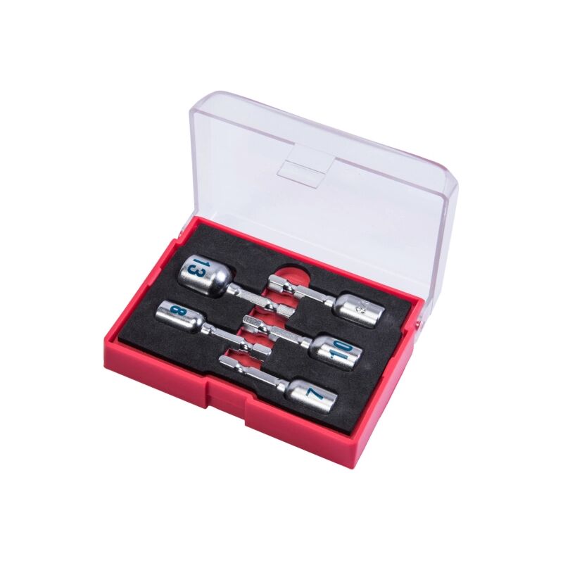 foto del prodotto set 5 inserti a bussola magnetici connex in acciaio cromato