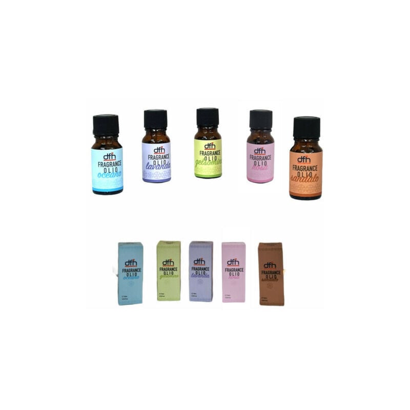 foto del prodotto set 5 oli profumati ambiente diffusore fragranze oceano gelsomino lavanda rosa