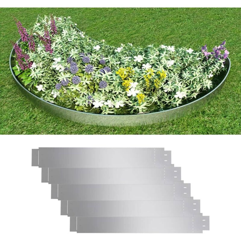 foto del prodotto set 5 pz bordo prato flessibile in acciaio galvanizzato 100 x 14 cm vidaxl