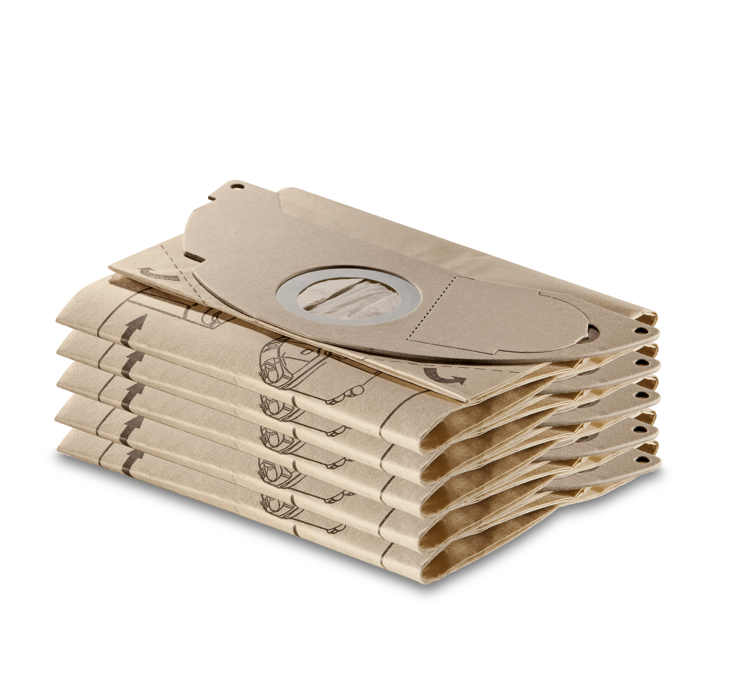 foto del prodotto set 5 sacchetti filtro in carta per aspiratori se karcher