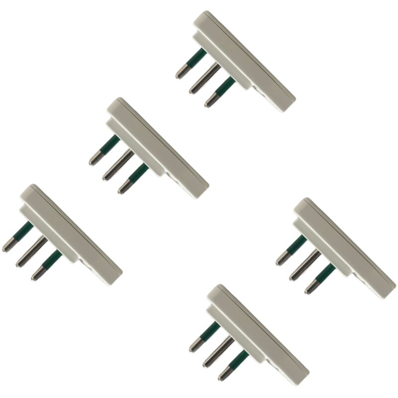 foto del prodotto set 5 spine piatte salvaspazio 10a colore bianco standard italiano 250v gloca