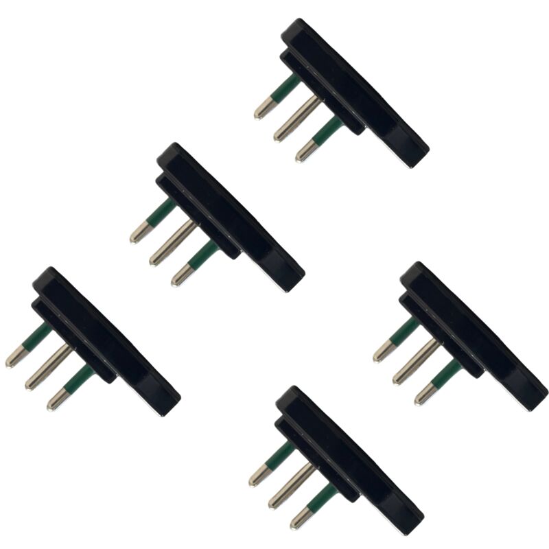 foto del prodotto set 5 spine piatte salvaspazio 10a colore nero standard italiano 250v gloca