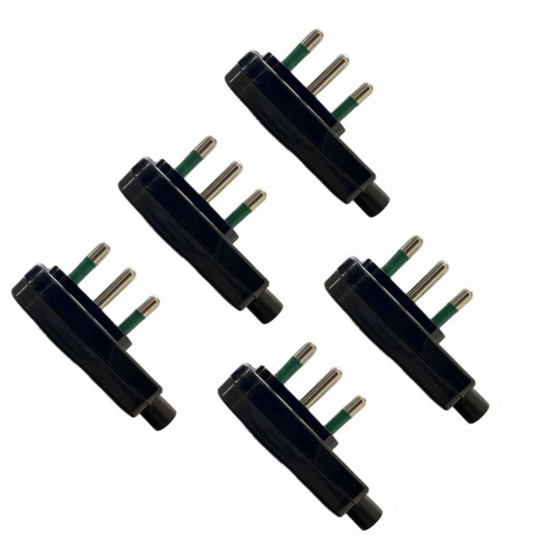 foto del prodotto set 5 spine piatte salvaspazio 16a colore nero standard italiano 250v gloca