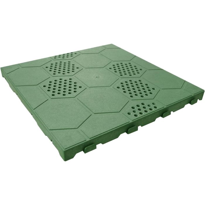 foto del prodotto set 50 piastrelle pavimento plastica verde drenante 400x400x25mm per giardino