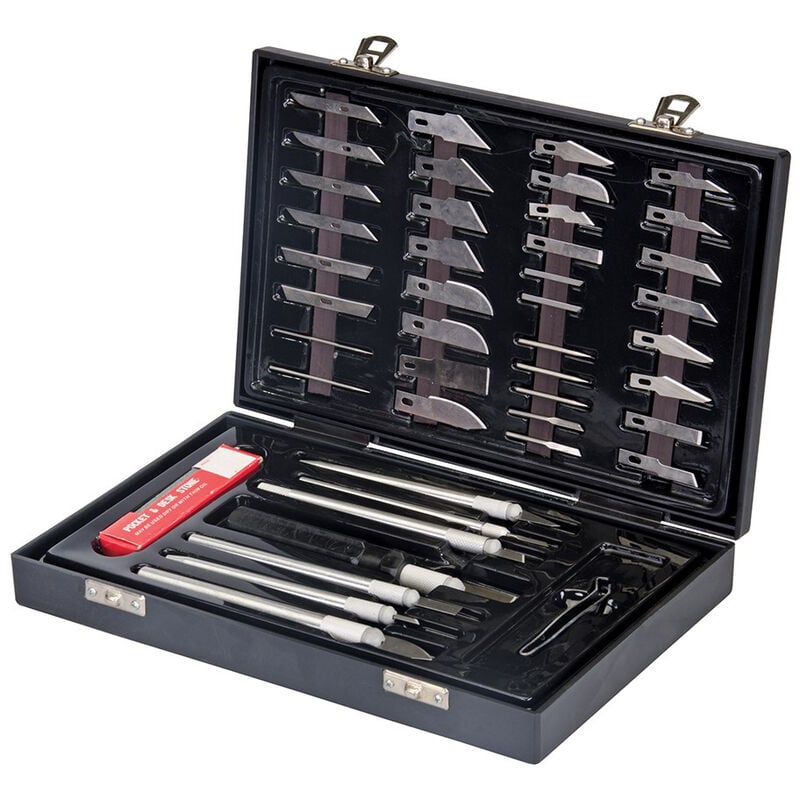 foto del prodotto set 51pz coltelli e lame taglierino bisturi di precisione silverline 251239