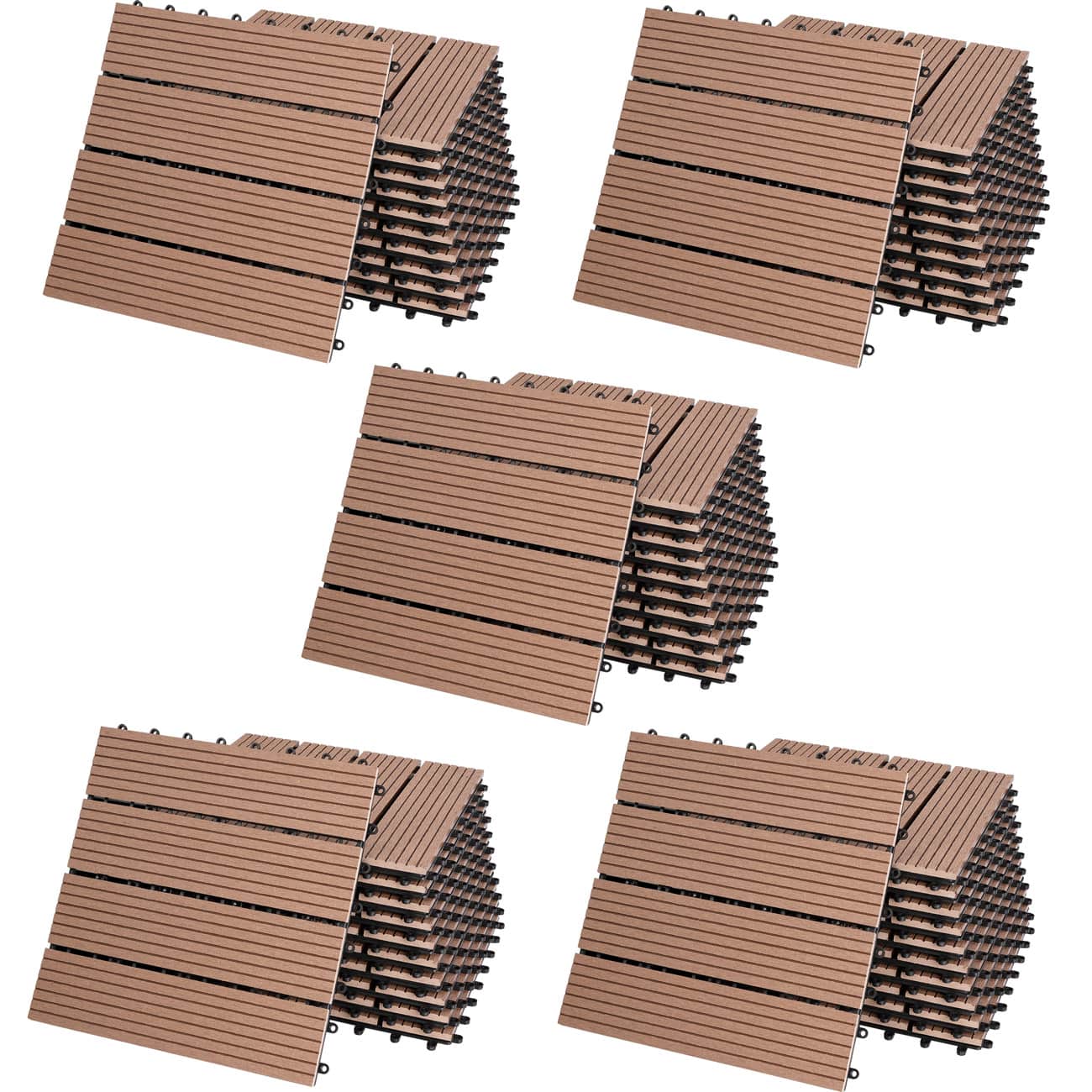 foto del prodotto set 55x piastrelle giardino classico terracotta wpc 30x30cm