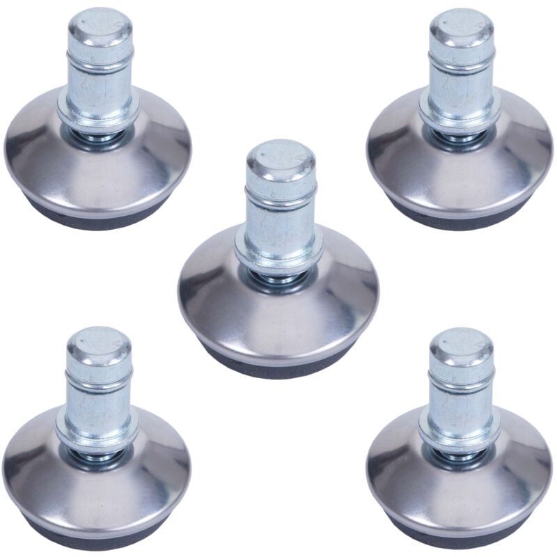 foto del prodotto set 5x piedini supporti fissi per sedie da ufficio hhg 914 plastica metallo 11mm grigio