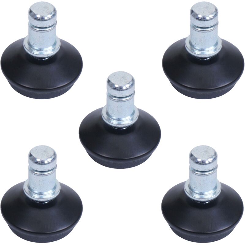 foto del prodotto set 5x piedini supporti fissi per sedie da ufficio hhg 914 plastica metallo 11mm nero