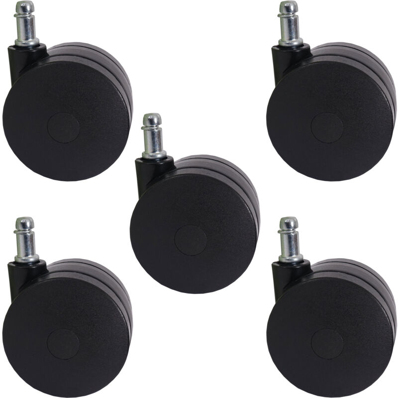foto del prodotto set 5x ruote per sedie poltrone girevoli ricambio t533 70mm poliuretano