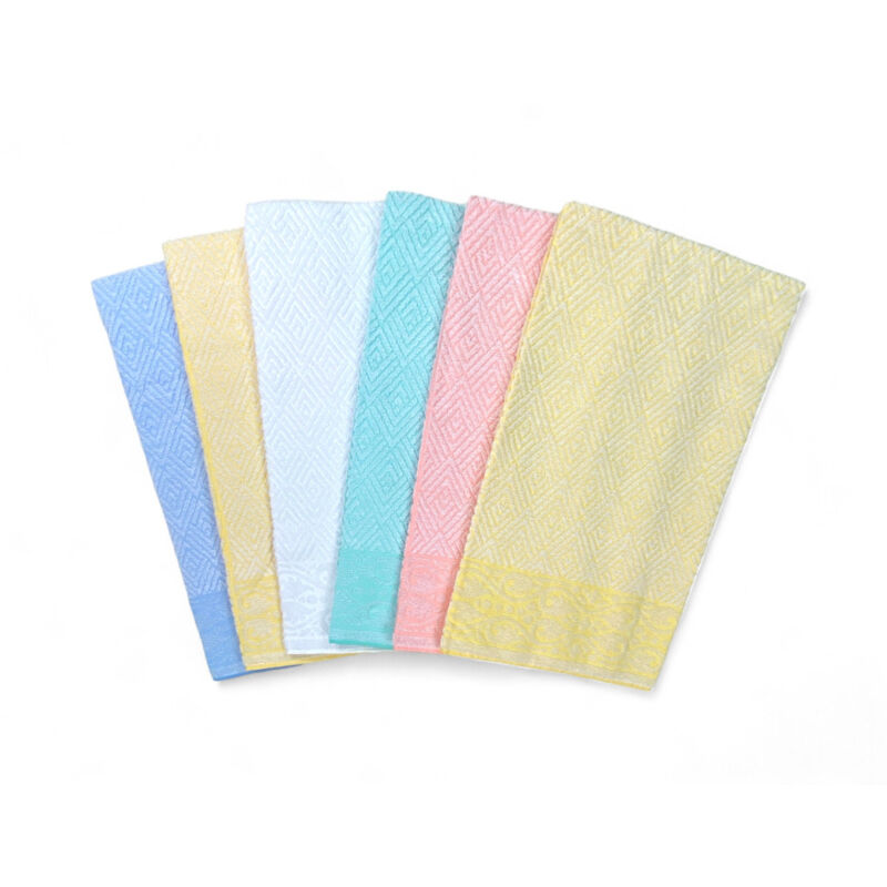 foto del prodotto set 6 asciugamani bagno grandi, modello venere, jacquard, puro cotone, colori assortiti, made in italy cm. 40x60
