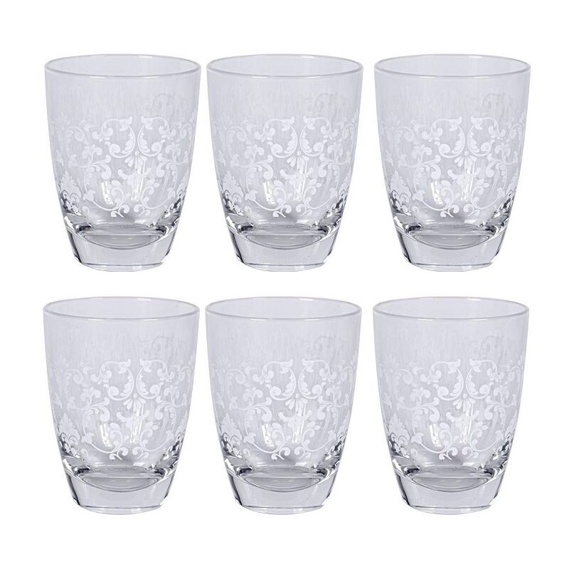 foto del prodotto set 6 bicchieri princess con decoro bianco maury s