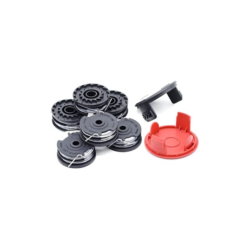 foto del prodotto set 6 bobine di filo per tagliabordi bosch f016800351 lunghezza 6 m, diametro 1,60 mm con copri bobina art 24, 27, 30 e art 30 36 li