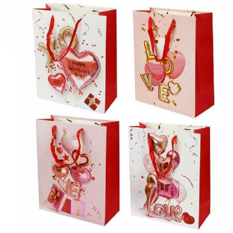 foto del prodotto set 6 buste borsa regalo sacchetti san valentino 18x23x10cm 71095 varie fantasie trade shop traesio