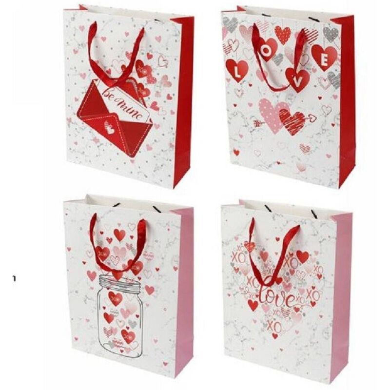 foto del prodotto set 6 buste regalo sacchetto san valentino 25.5x33x10cm 71088 fantasie assortite trade shop traesio