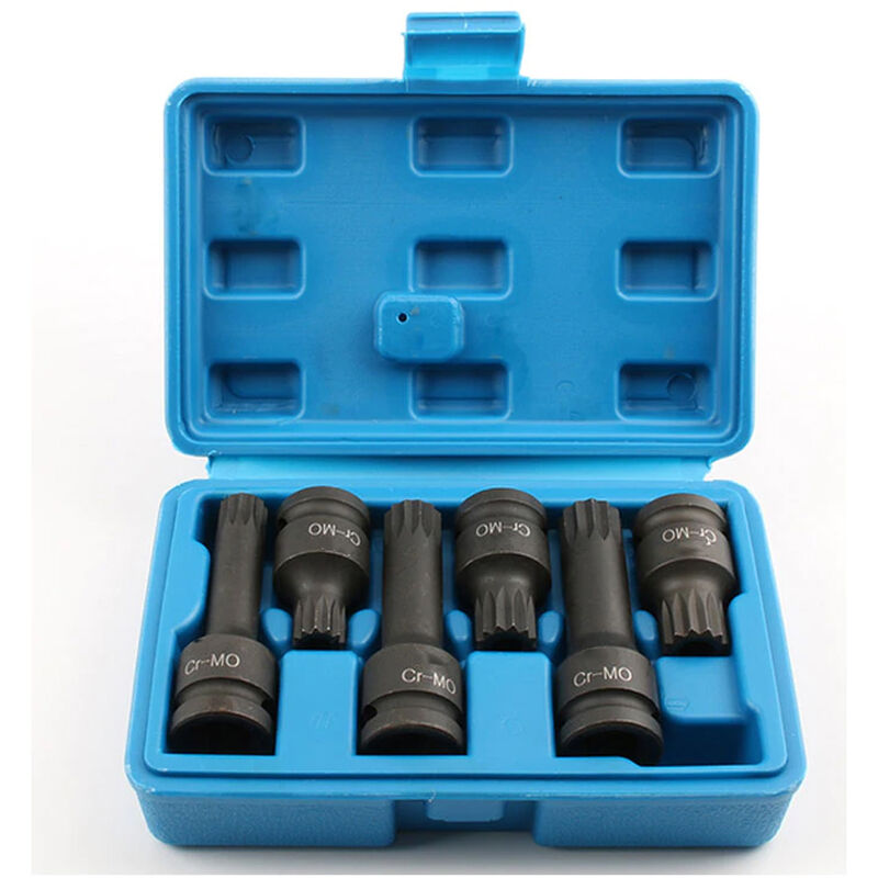 foto del prodotto set 6 chiavi bussola 1 2 torx t60 t70 t80 in cr mo attacco quadro boccole