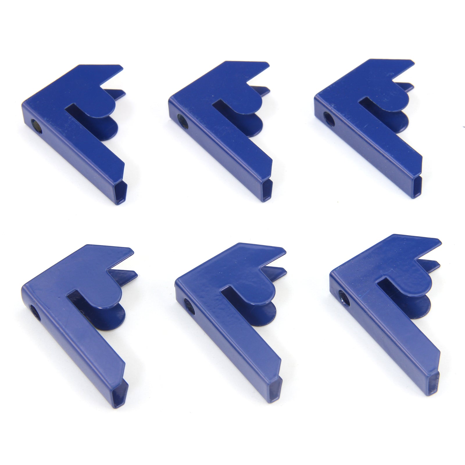 foto del prodotto set 6 connettori blu in acciaio per collegare scaffali t rax