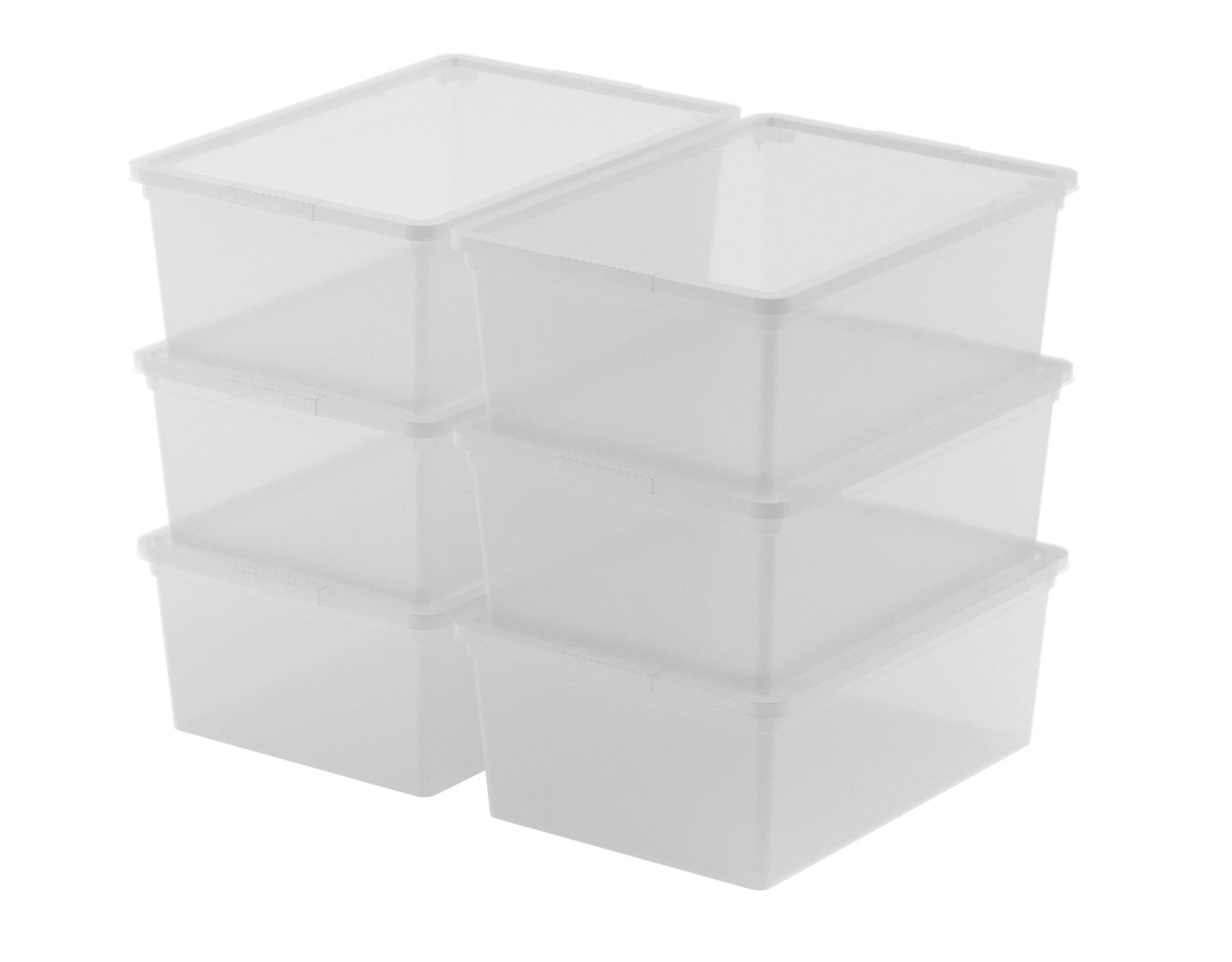 foto del prodotto set 6 contenitori rettangolari 37x26x14 cm in plastica keter c box s trasparente