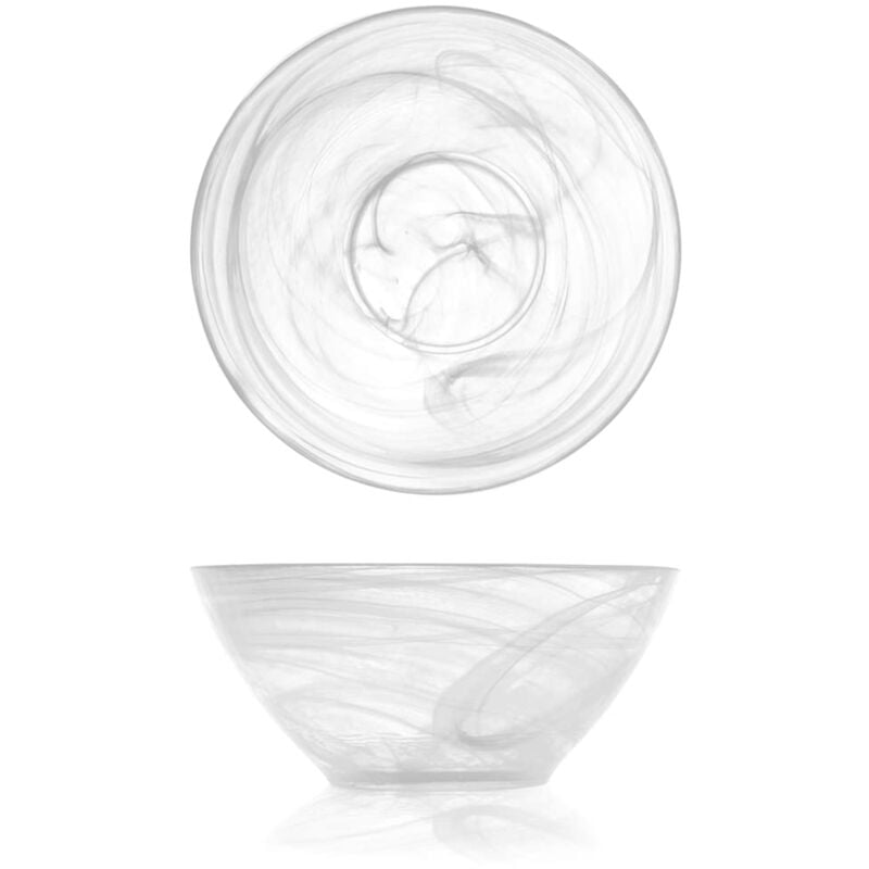 foto del prodotto set 6 coppette alabastro in vetro bianco cm14 - h h