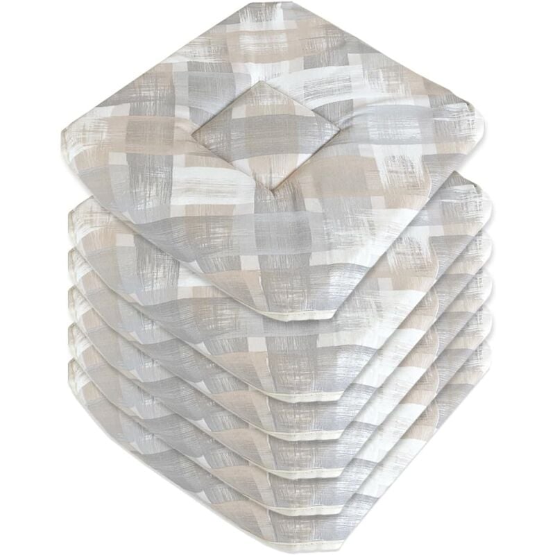 foto del prodotto set 6 cuscini sedia cotone con alette lavabili morbidi universali coprisedia shabby chic moderno