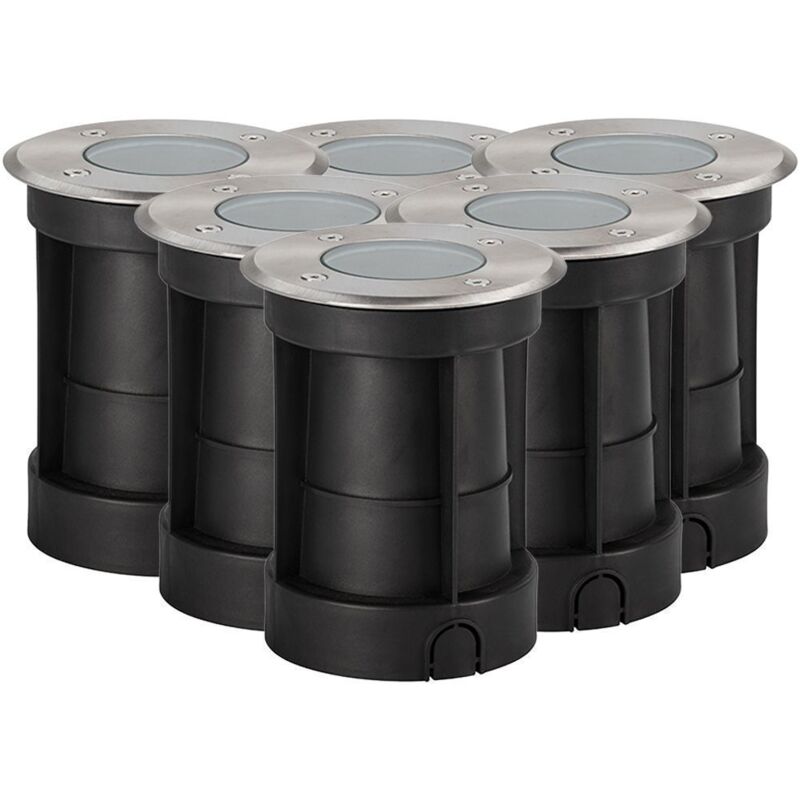 foto del prodotto set 6 faretti da incasso ip67 canyon pro inox 304 gu10 connettore automatico