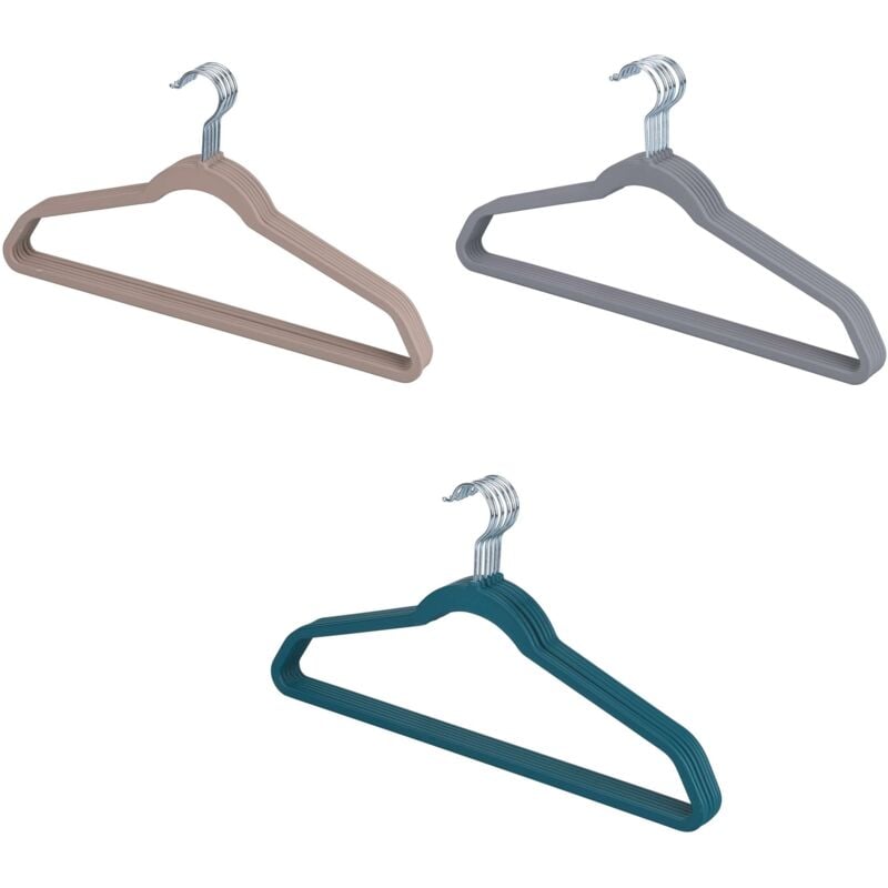foto del prodotto set 6 grucce appendiabiti 3 colori assortiti