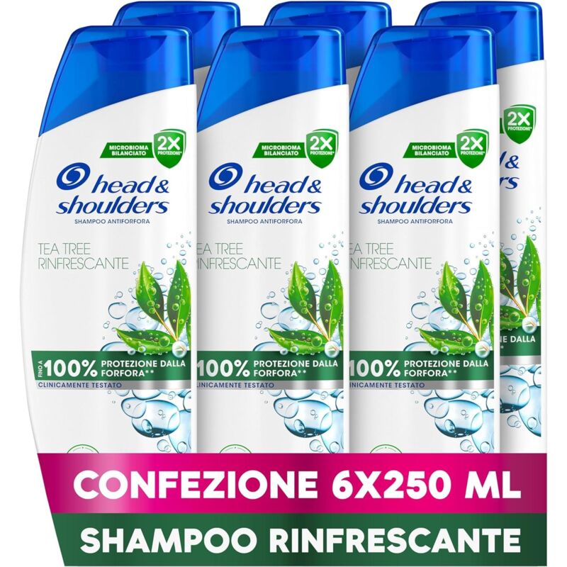 foto del prodotto set 6 head e shoulders shampoo tea tree rinfrescante 250 ml