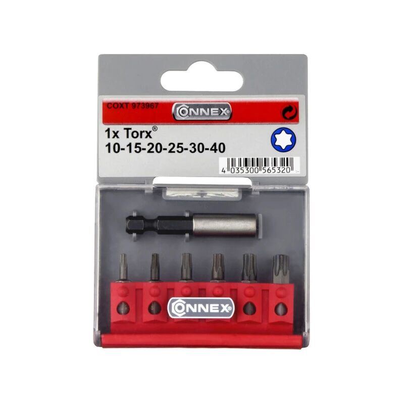foto del prodotto set 6 inserti torx connex max power con supporto magnetico