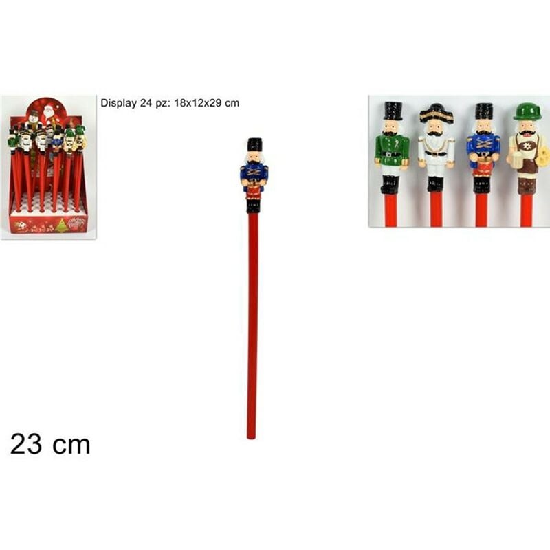 foto del prodotto set 6 matita soldato schiaccianoci per bambini decorazioni regalo segnaposto tavola natalizia assortiti
