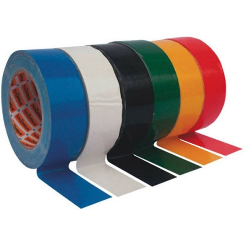 foto del prodotto set 6 pezzi nastro telato americano adesivo 50mm x 12mt isolante per riparazioni trade shop traesio