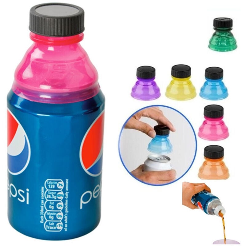 foto del prodotto set 6 pezzi tappi per lattine addattatore lattina in bottiglia universale colori - - trade shop traesio