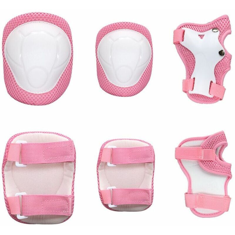 foto del prodotto set 6 protezioni, protezioni bambini, protezioni, fodere, dispositivi di protezione, ginocchiere, ginocchiere, rosa