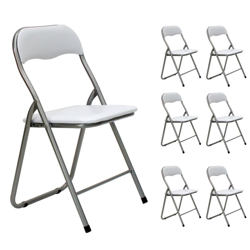 foto del prodotto set 6 pz sedia pieghevole con struttura in acciaio