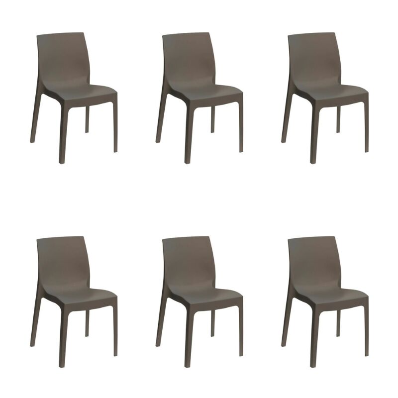 foto del prodotto set 6 sedie miami in polipropilene antracite, impilabile, l 49 x p 51 x h 80 cm, 100 made in italy gloupie