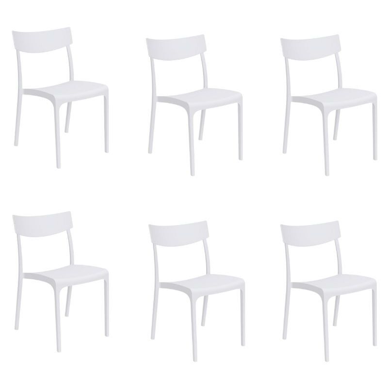 foto del prodotto set 6 sedie provence in polipropilene bianca, impinabili,46x54x80 cm, peso 3,3 kg, design vintage, 100 made in italy gloupie