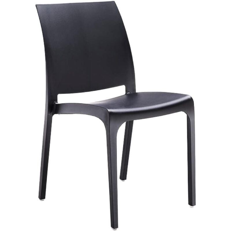 foto del prodotto set 6 sedie volga in polipropilene nero,54x46x81cm,peso 3,5kg,per interno esterno,made in italy,sedie impilabili gloupie