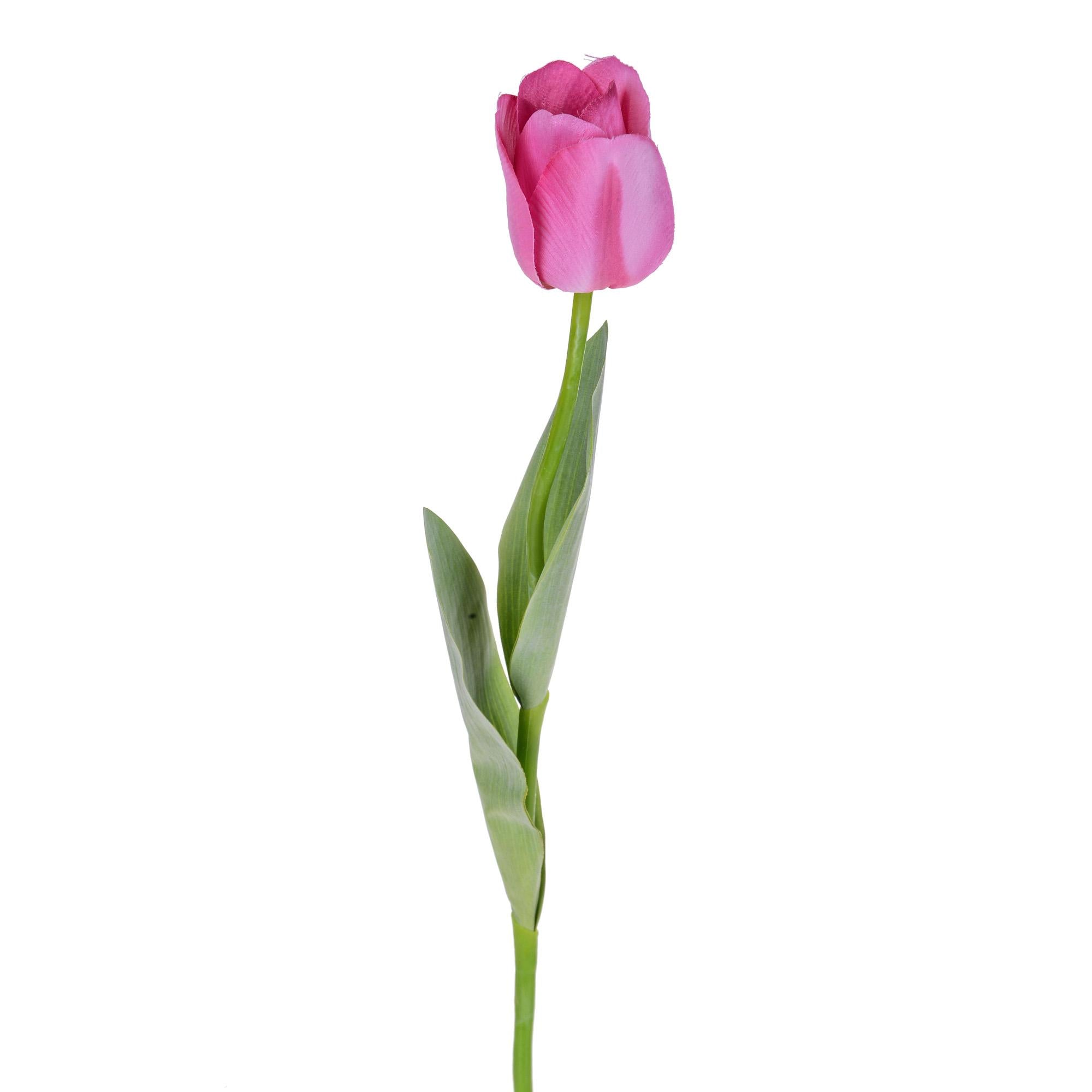 foto del prodotto set 6 tulipani artificiali con foglie altezza 67 cm rosa