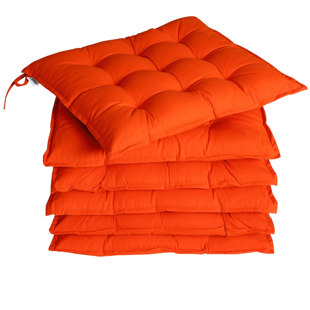 foto del prodotto set 6 x cuscini per sedia cozy arancione 43x39x5cm