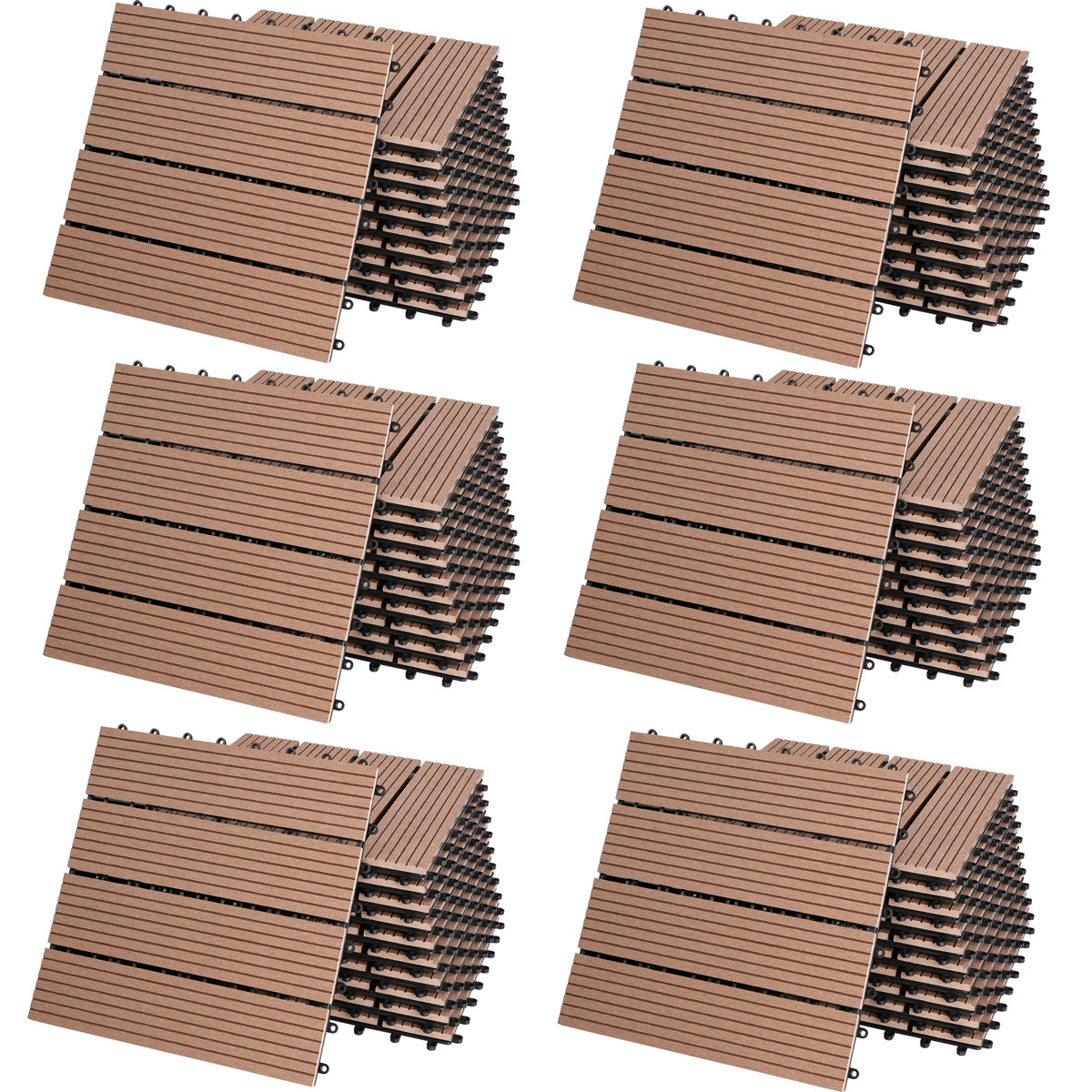 foto del prodotto set 66x piastrelle giardino terracotta wpc 30x30cm